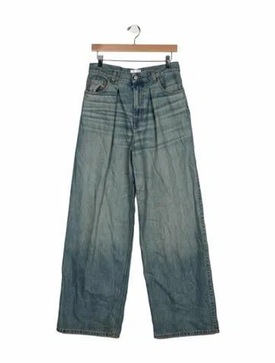 Pre-owned Haikure Mid-rise Wide Leg Jeans In Blue