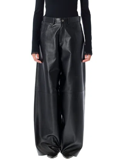 Haikure Mid-rise Wide Leg Leather Pants Size 26 In Black