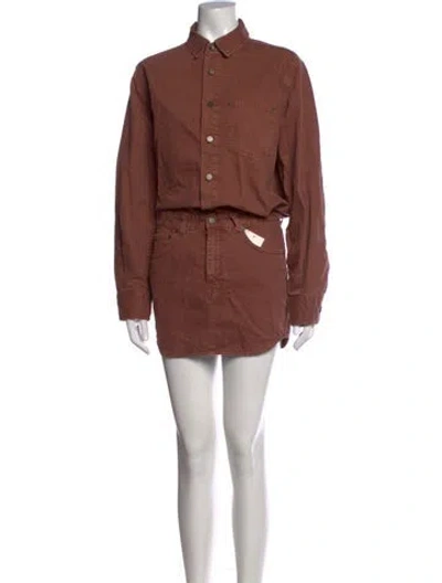 Pre-owned Haikure Mini Dress In Brown