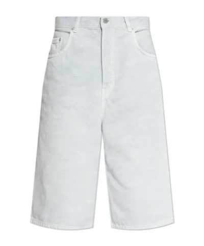 Haikure Denim Shorts With Belt Loops In White