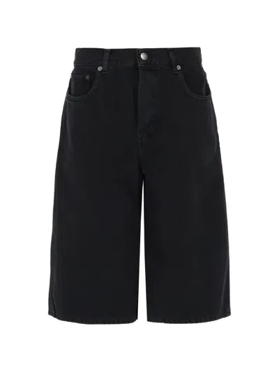 Haikure New Becky Wide-leg Denim Shorts In Black