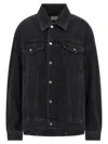 Haikure Button-down Long-sleeved Denim Jacket In Black