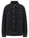 Haikure Button-down Long-sleeved Denim Jacket In Black