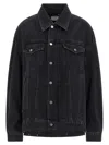 Haikure Button-down Long-sleeved Denim Jacket In Black