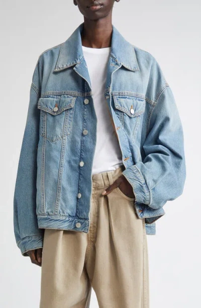 Haikure New Janet Oversize Distressed Denim Jacket In Blue