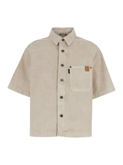 Haikure Beige Relaxed Solid Shirt In Neutral