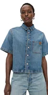 Haikure Olive Shirt Ionic Blue In Ionic Blue