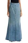 Haikure Seamed Denim Midi Skirt In Blue