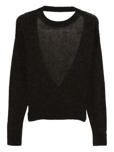 Haikure Open-back Knitwear In Black