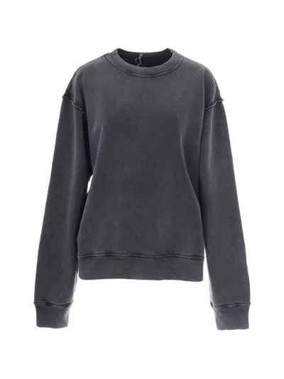Haikure Open-back Raw-edge Sweatshirt In Gray