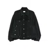 Haikure Button-down Long-sleeved Denim Jacket In Black