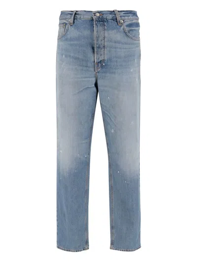Haikure Paint-splatter Five-pocket Jeans In Blue