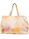 Haikure Paint-splatter Print Cotton Tote Bag In Orange