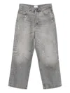 Haikure Paint-splatter Straight-leg Jeans In Gray