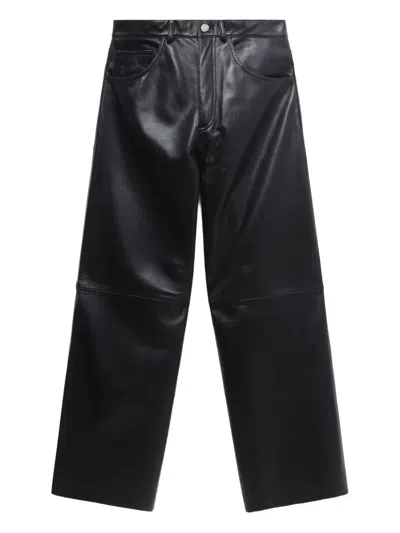 Haikure Panelled Leather Trousers In Black