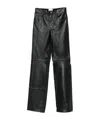 Haikure Leather And Denim Straight Leg Trousers In Black