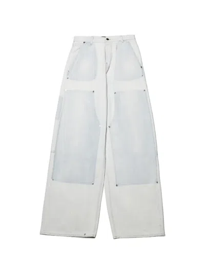Haikure Patchwork Rivet-embellished Jeans In White