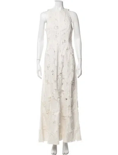 Pre-owned Haikure Patterned Long Dress In Neutrals