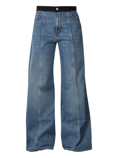 Haikure Peace Lagoon Split-seam Jeans In Blue
