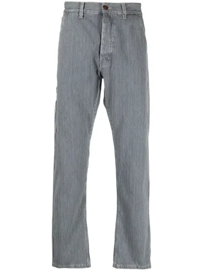Haikure Pinstripe Straight-leg Jeans In Blau