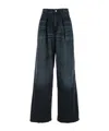 Haikure Black Jeans With Belt Loops And Logo Patch On The Rear In Blue