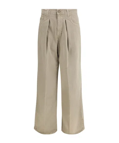 Haikure Pleated Details Denim Trousers In Pink