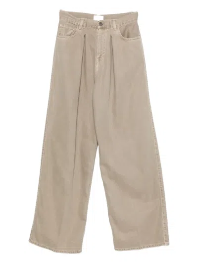 Haikure Pleated Jeans In Brown