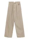 Haikure Soft Pleated High Waist Trousers In Neutral