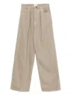 Haikure Soft Pleated High Waist Trousers In Neutral