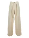 Haikure Pleated Wide-leg Jeans In Neutral