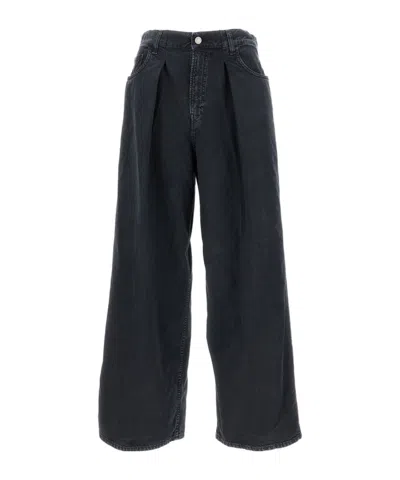 Haikure Pleated Wide Leg Jeans In Blue