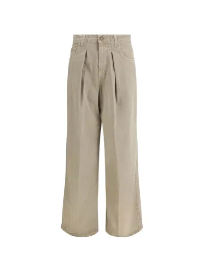 Haikure Pleated Wide-leg Jeans In Neutral
