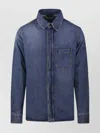Haikure Pocketed Collar Sleeve Shirt In Blue
