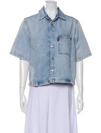 Pre-owned Haikure Printed Denim Jacket In Blue