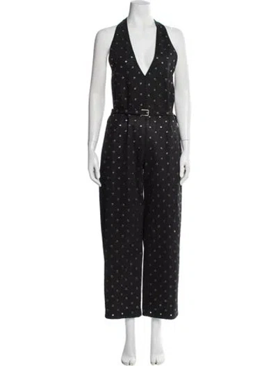 Pre-owned Haikure Printed V-neck Jumpsuit In Multi