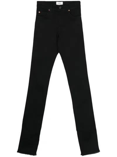 Haikure Raw-cut Mid-rise Flared Jeans In Black