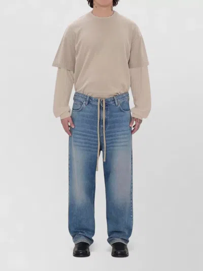 Haikure Ray Loose Wide Leg Denim Trousers In Animal Print