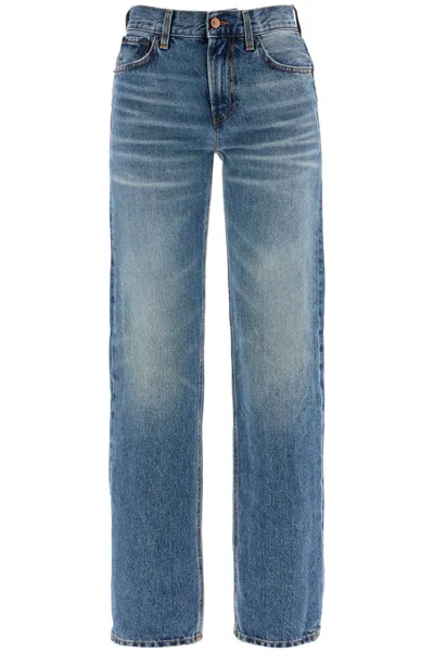 Haikure Straight-leg Washed-finish Jeans In Blue