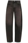 Haikure Relaxed-fit High-waist Jeans With Vintage Wash Effect In Brown