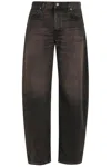Haikure Relaxed-fit High-waist Jeans With Vintage Wash Effect In Black