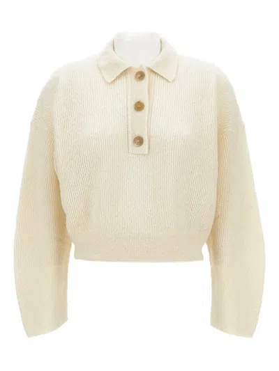Haikure Sweater With Buttons In Neutral