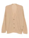 Haikure Ribbed Cardigan In Neutral