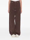 Haikure Korea Brown Pants With Logo Patch On The Rear In Corduroy Woman In Brown