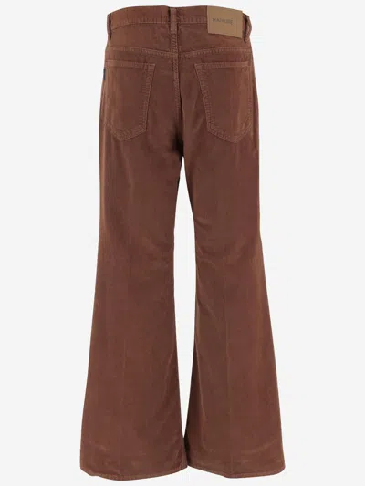 Haikure Ribbed Cotton Velvet Jeans In Brown