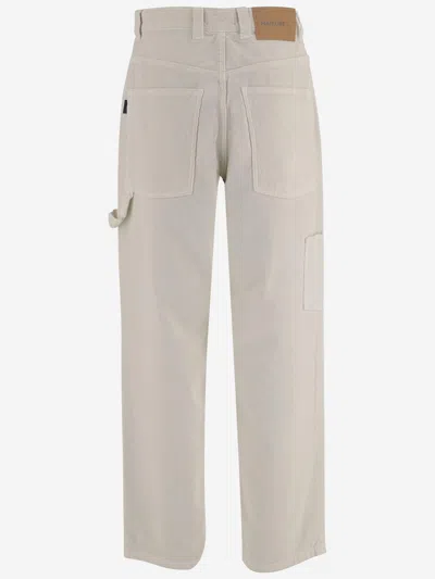 Haikure Ribbed Cotton Velvet Trousers In Ivory