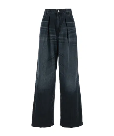 HAIKURE RUFFLE DETAIL DENIM TROUSERS