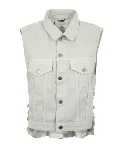 Haikure Ryder Frayed Backless Jacket In Neutral
