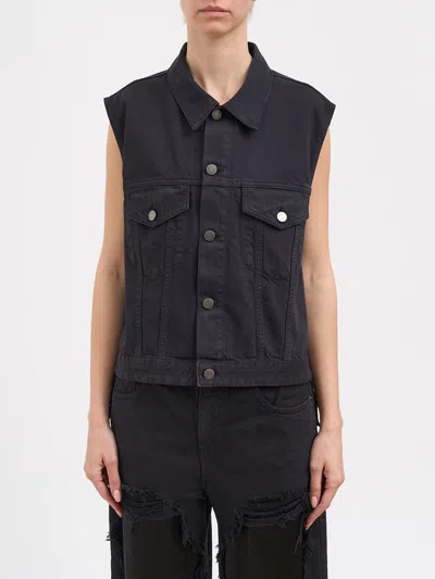 Haikure Ryder Satin Bull Vest In Black