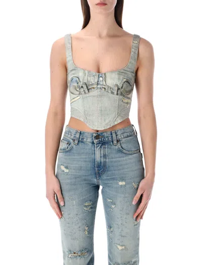 Haikure Sculpted Bust Sleeveless Top - Size S In Blue