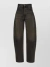 Haikure Relaxed-fit High-waist Jeans With Vintage Wash Effect In Black